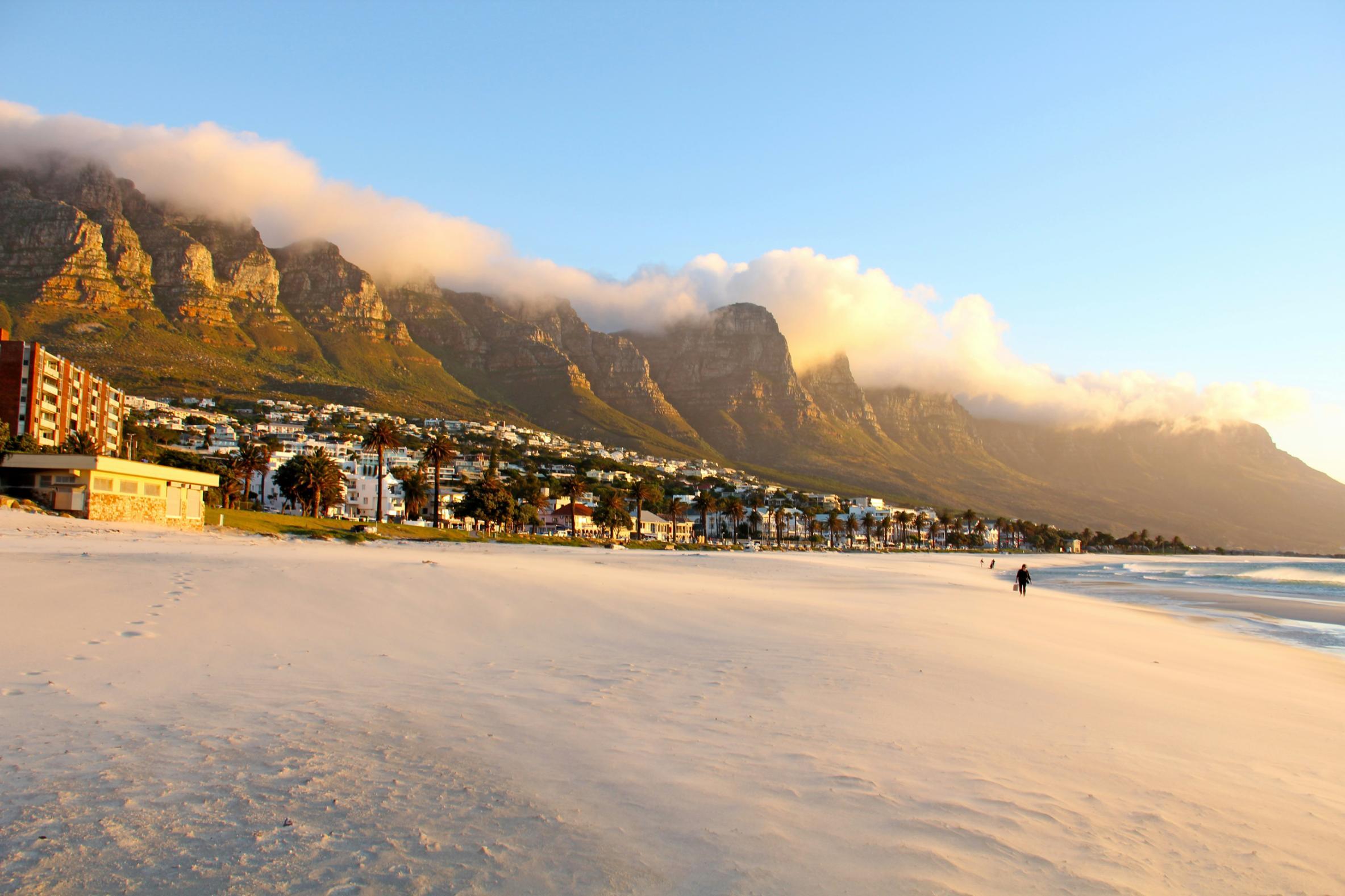 Camps Bay Beach with the Twelve Apostles in the background
