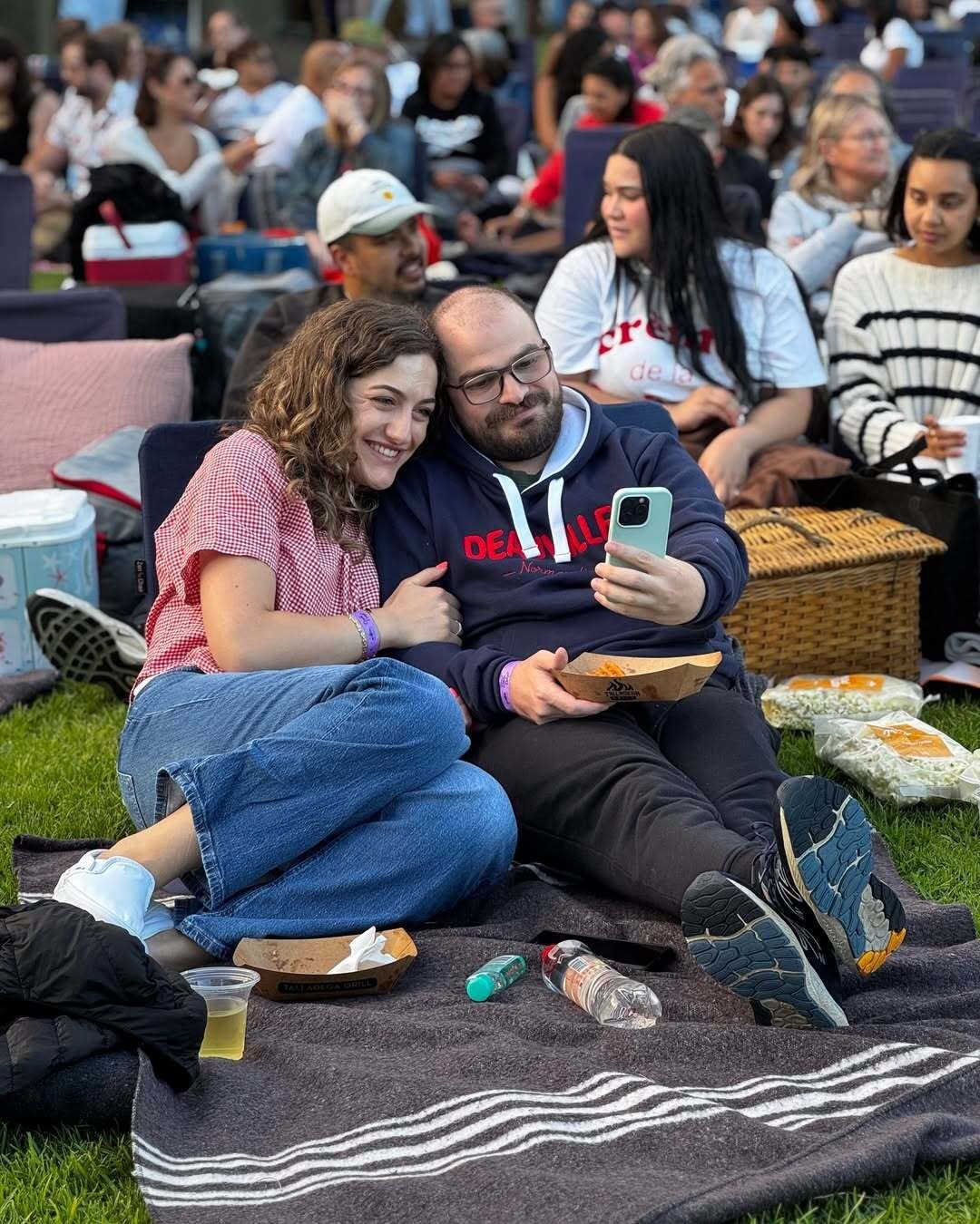 Couple taking a selfie at The Galileo Open Air Cinema