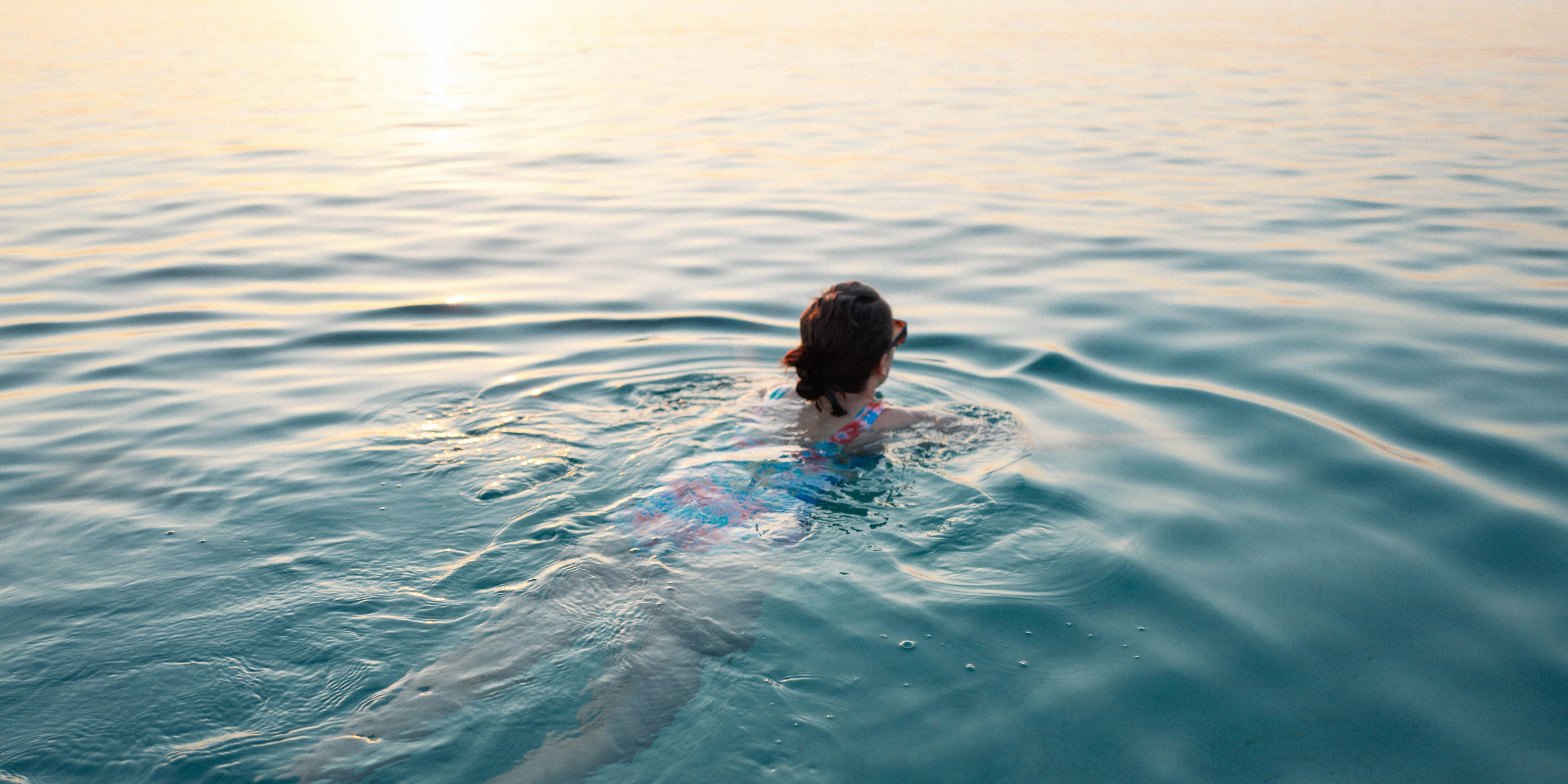 Woman Swimming in open water